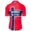 Completo Maglia + Pantaloncino con bretelle 2022 Jumbo-Visma Campione Norvegese Manica Corta
